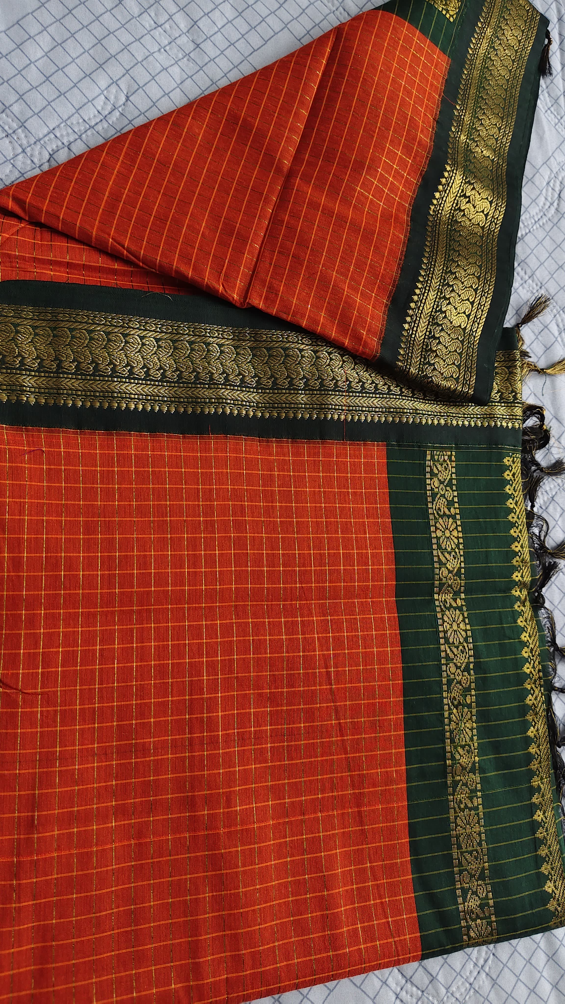 Burnt orange kalyani cotton